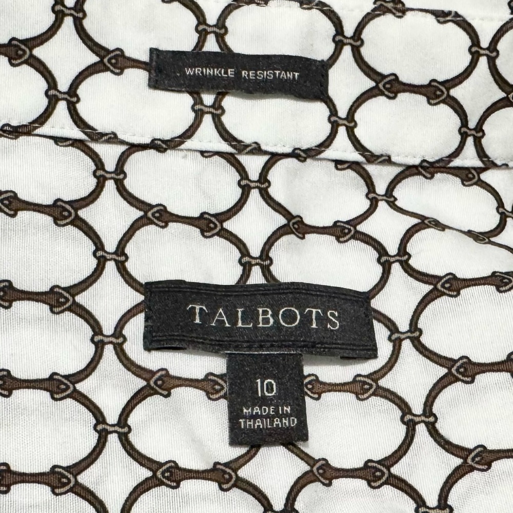 Talbots Circular Interlocking Knots Print Button-… - image 4